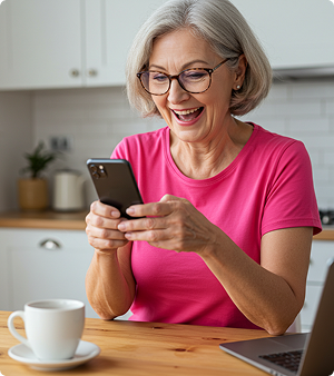 Woman using smartphone
